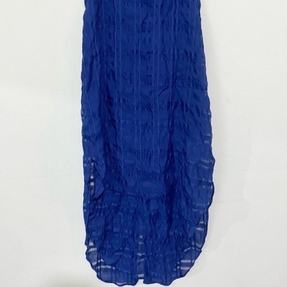 Onia Flora Plaid Blue Button Front Gauze Swim Cover Up Dress SIZE SMALL - Picture 5 of 8